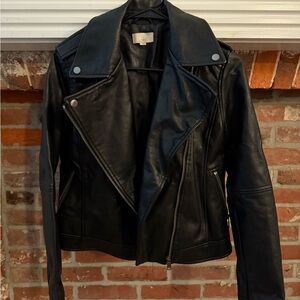 LOFT Black Leather Jacket for Women
